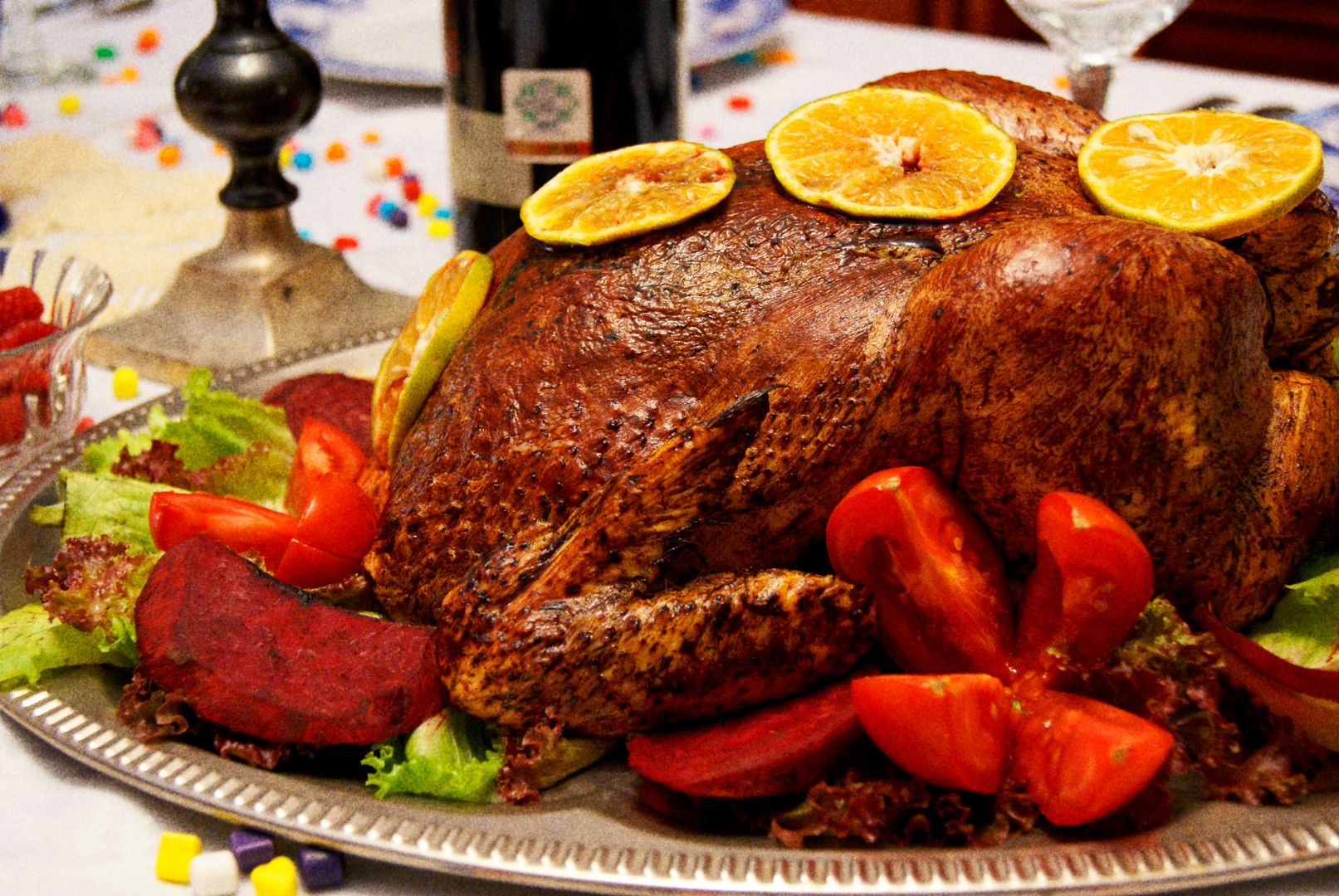 A roasted turkey