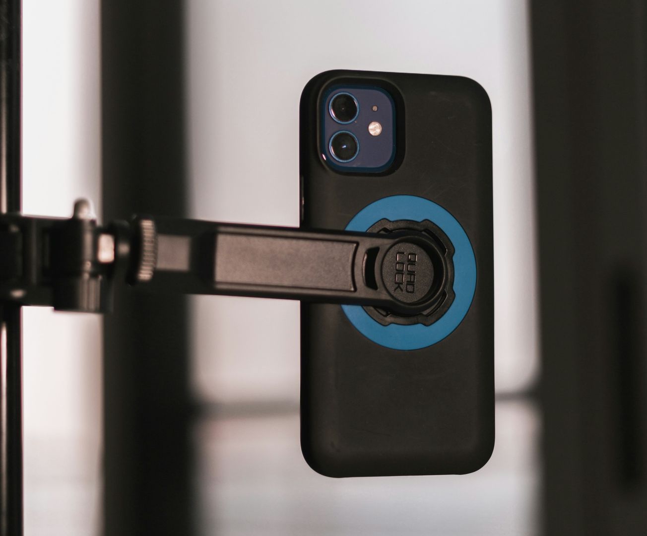 iPhone attached to a tripod
